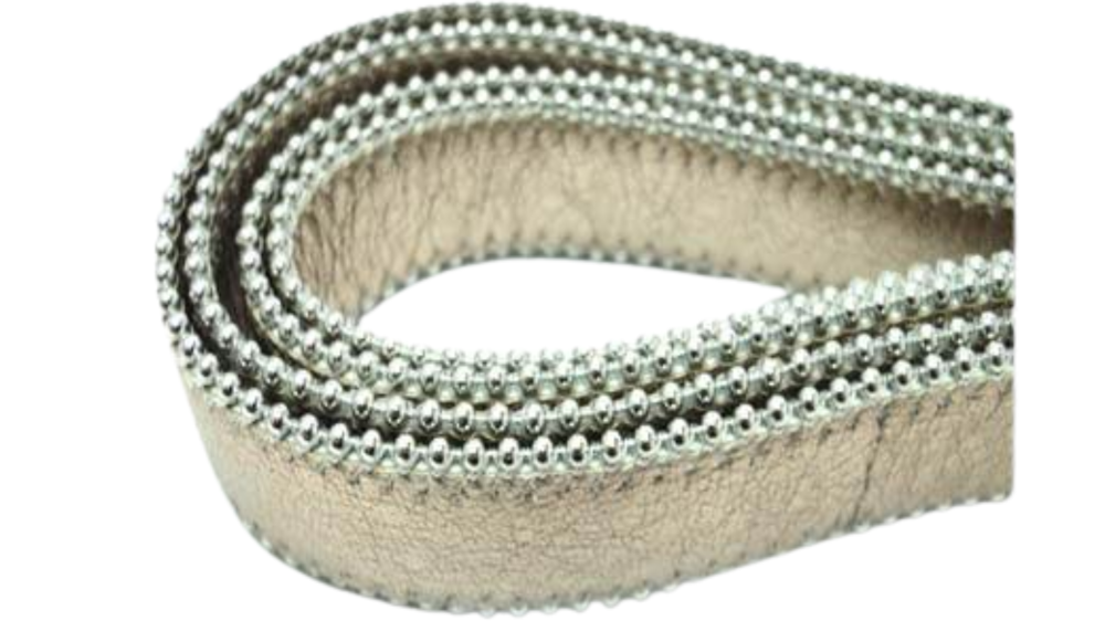 Flat Nappa Leather with Chains - 20mm - Rose Gold