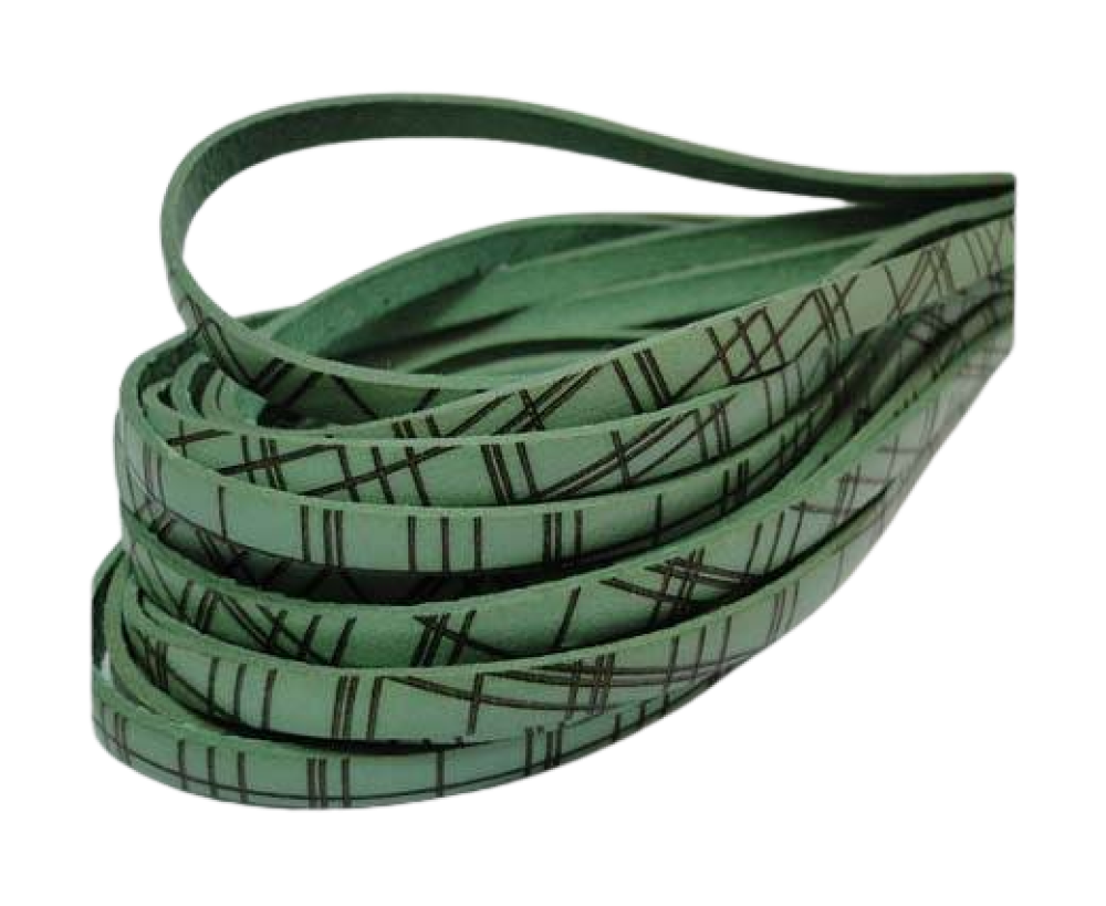 Italia Flat leather with with crossed lines-5MM-Mint