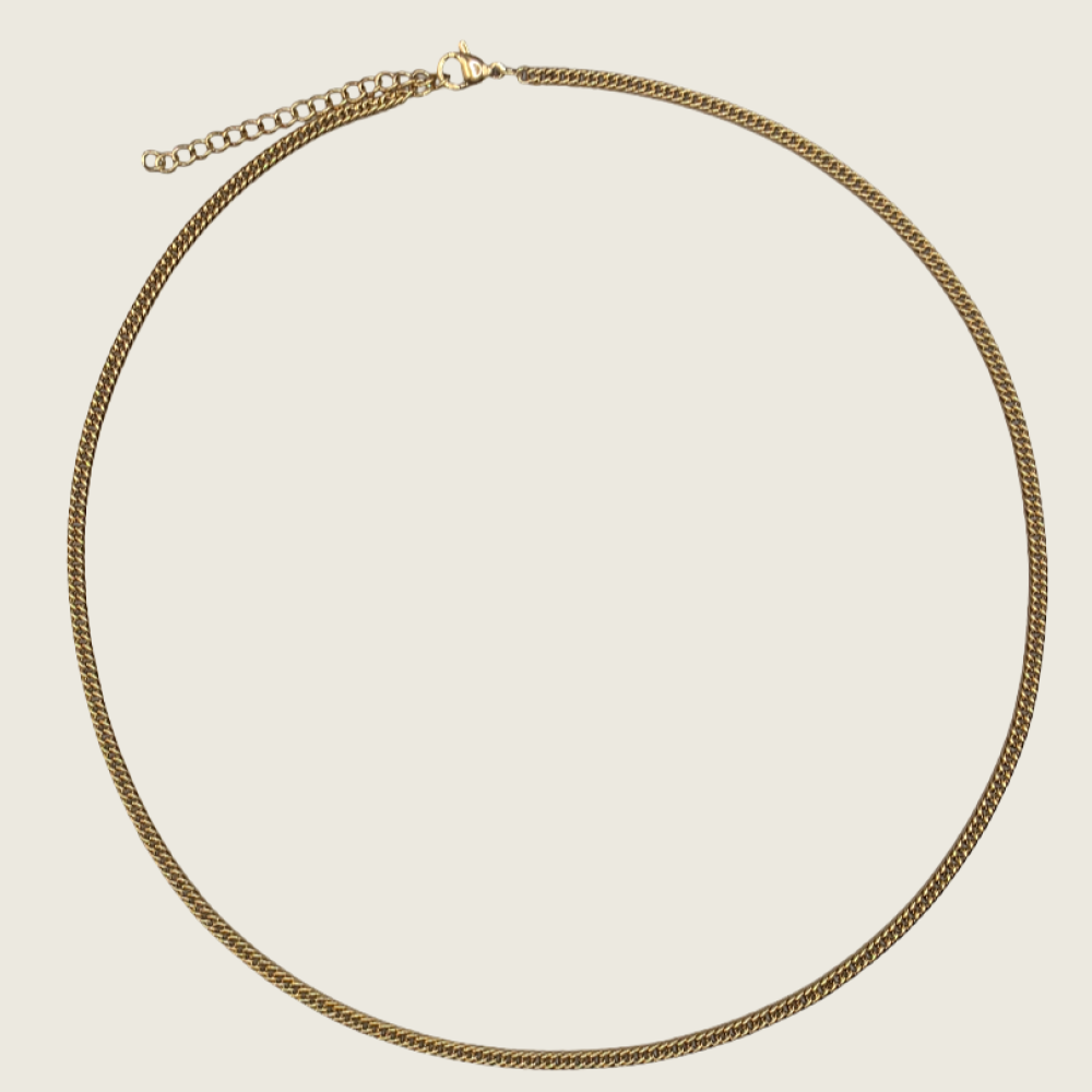 Panzer Chain Necklace - Gold - 3mm - Item 1001
