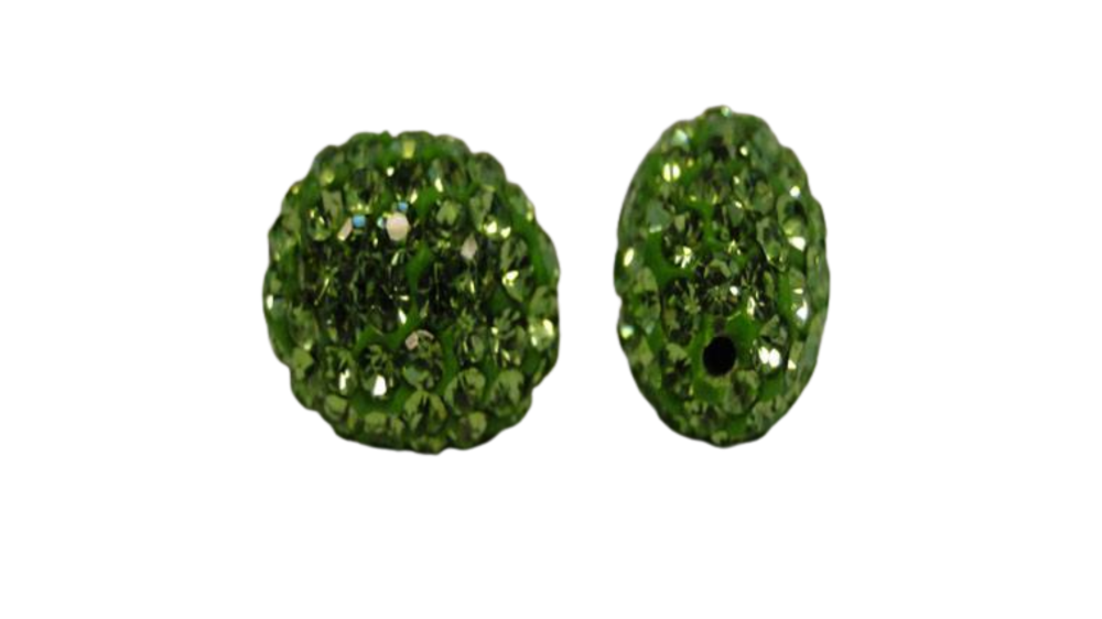 Shamballa bead - 14mm*10mm - Peridot