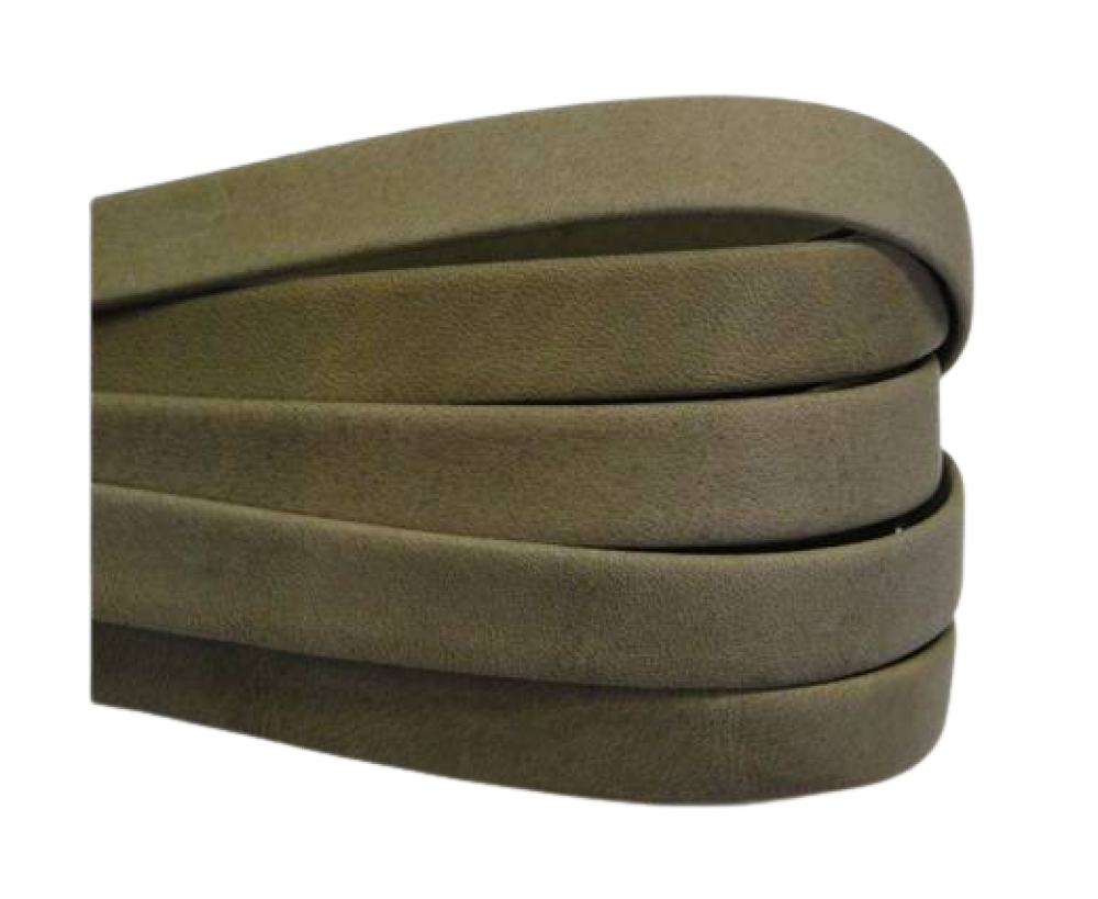 Real nappa 10 mm Flat - Plain style Olive yellow