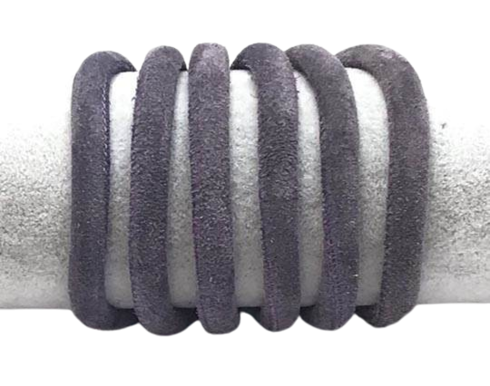 Real Nappa Suede Round Stitched - 6mm - Purple