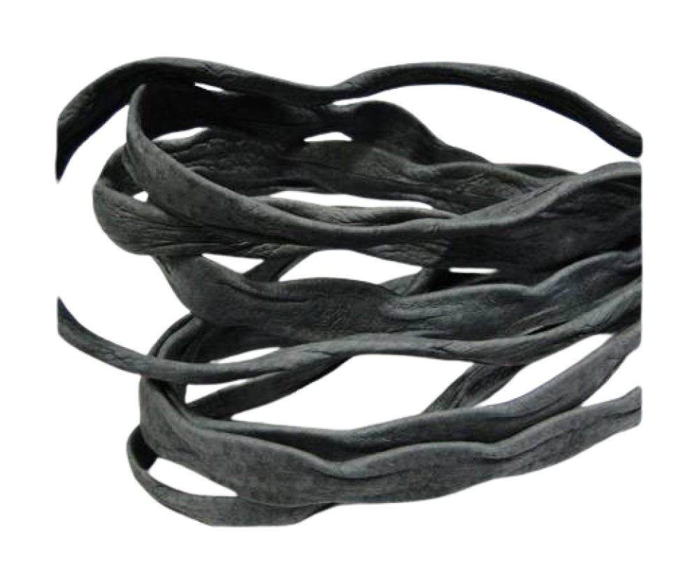 Real Nappa Leather -DARK GREY- Wave Style - 20mm