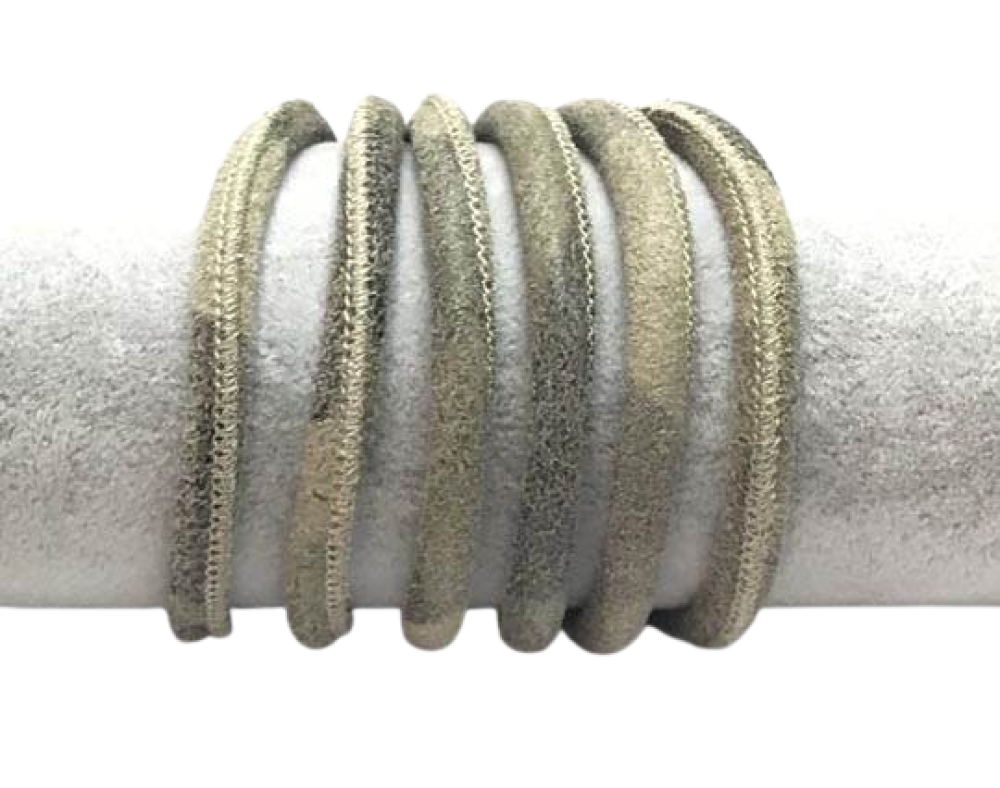 Real Nappa Suede Round-6mm-Camouflage grey