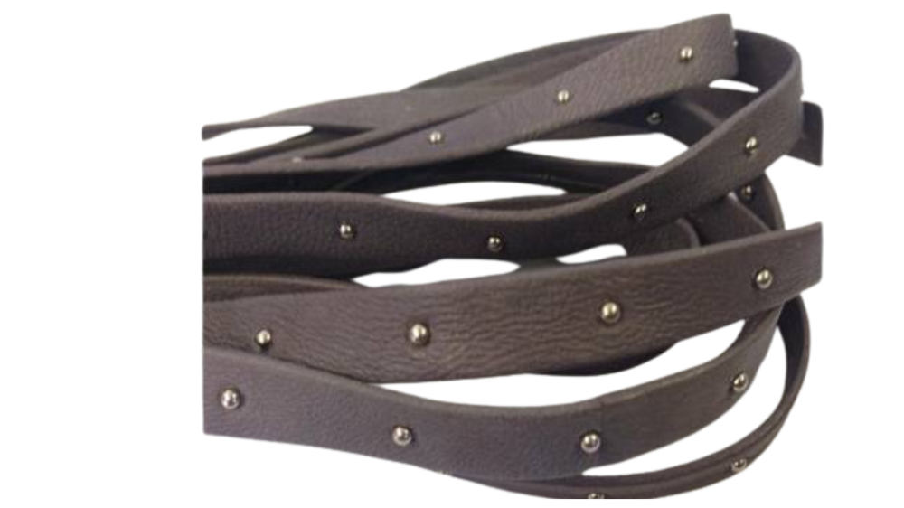 Real Nappa Leather with studs-5mm-grey