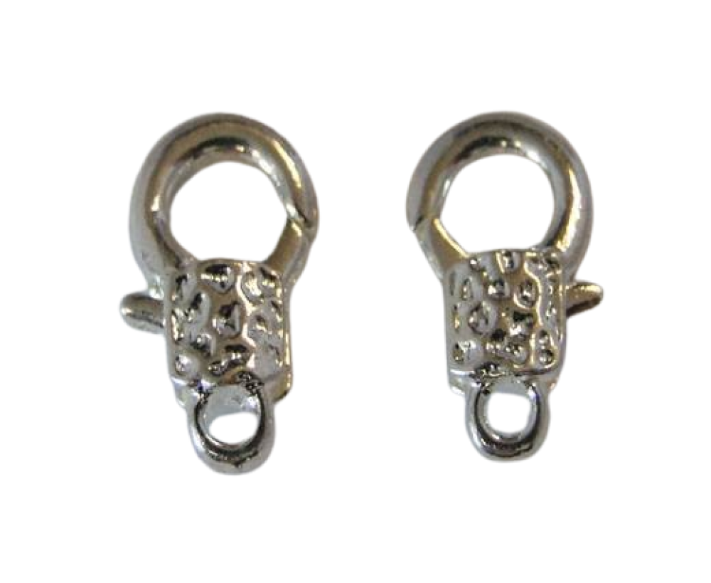 Zamak Lobster Claw Clasps-FI-7038-12mm-SILVER
