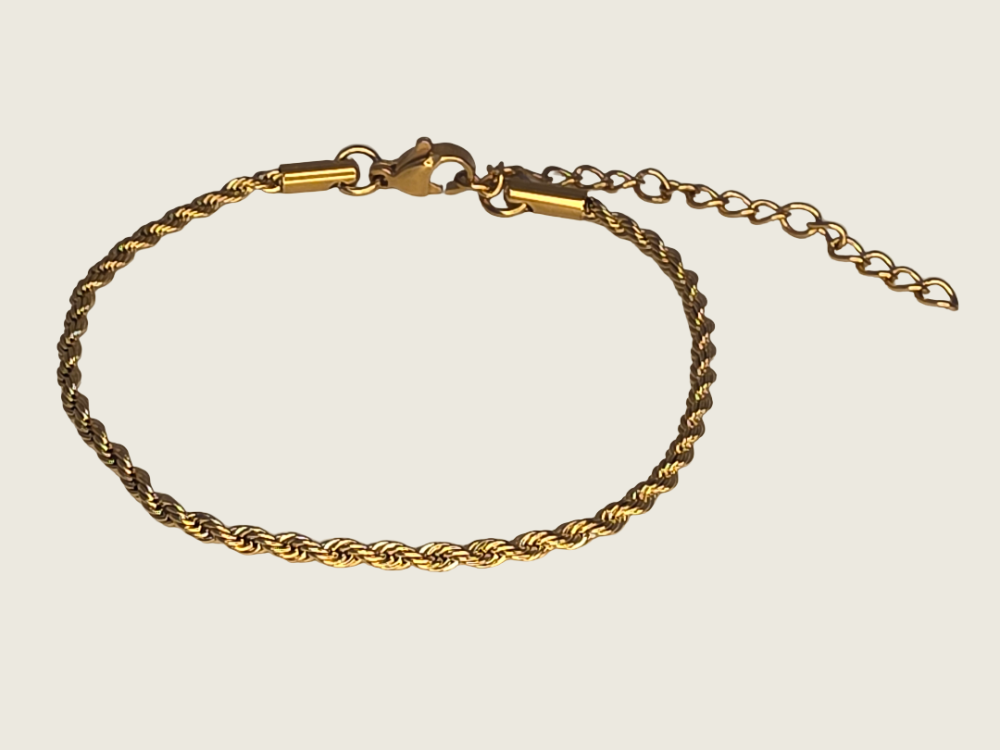 Rope Chain Bracelet - 2mm – Gold - Item 906