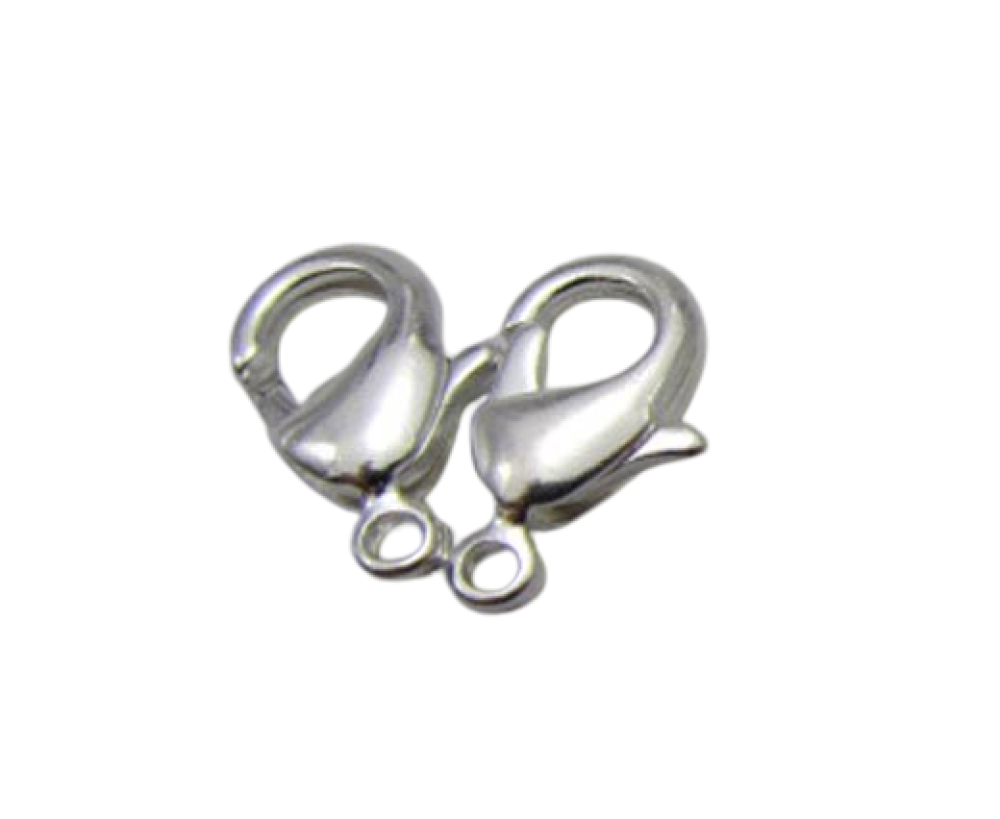 Zamak Lobster Claw Clasps-FI-7001 -Silver - 28mm