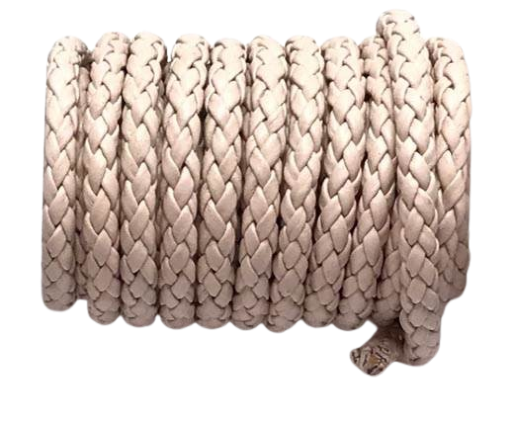 Round Bolo Twist Leather Cord - 6mm - Baby Pink