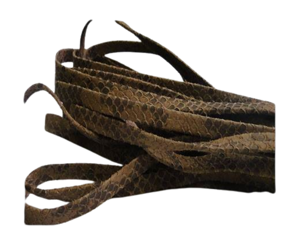 Nappa Leather Flat -5mm-Snake Style  Brown