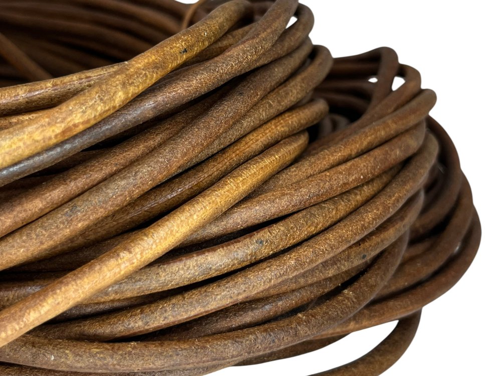 Round leather Cords - 10mm - Dark Natural