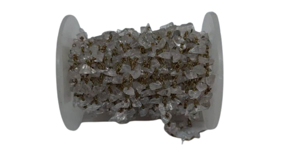 Gemstone chips chain crystal quartz