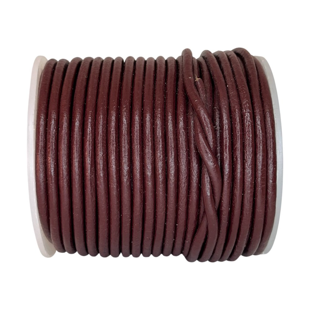 Round leather cord - 2mm - Red Wine