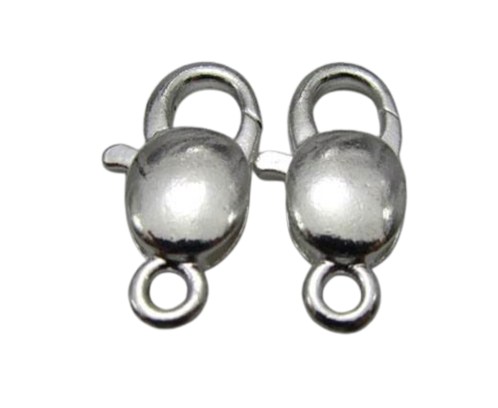 Zamak Lobster Claw Clasps-FI-7003-30mm-SILVER