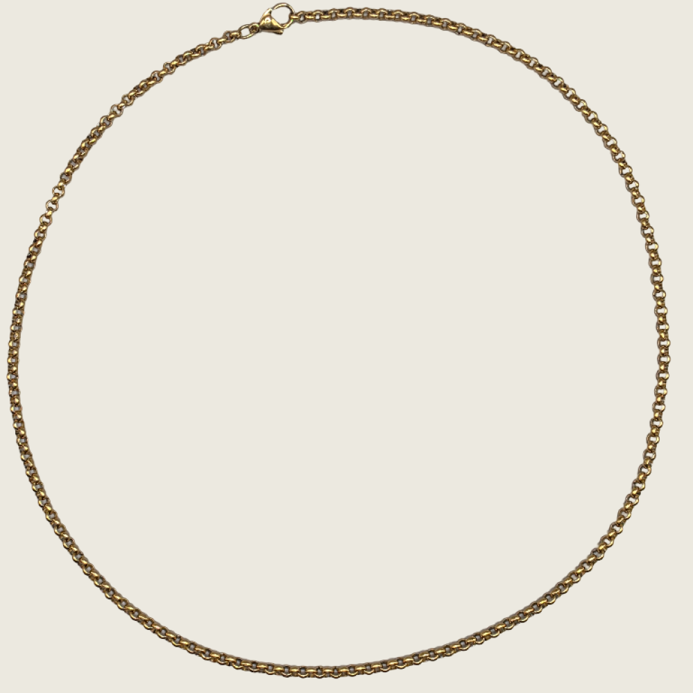 Semicircle Wire Belcher Chain Necklace - Gold - 2mm - Item 988