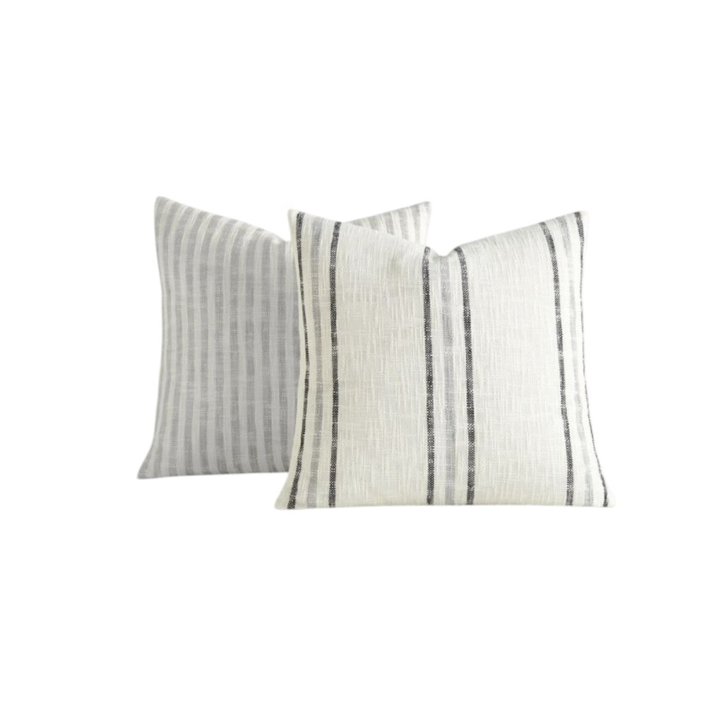 Light Colored Striped Cotton Cushion