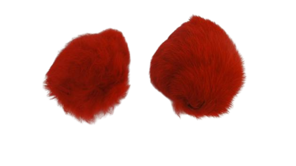 Rabbit Fur Pom Pom-Red-10cms