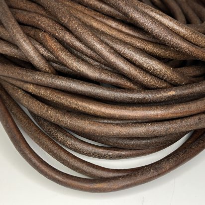 Round Leather Cord Dark Tan 8 mm