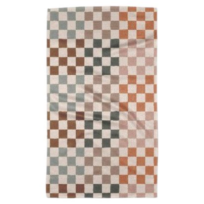 Autumn Coloured Checker Printed Towel