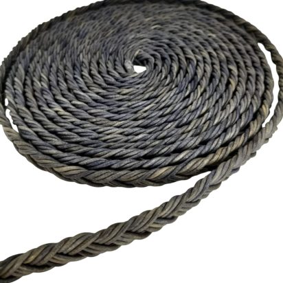 Ibiza braided leather cords - 10*5mm- vintage dark blue