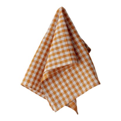 Orange and White Checkered Towel
