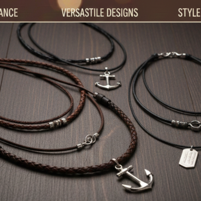 Elevate Your Style with Sun Enterprises' Men's Leather Necklaces