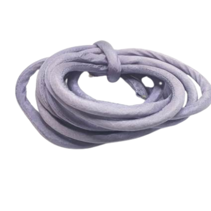 Real silk cords with inserts - 8 mm - Lila