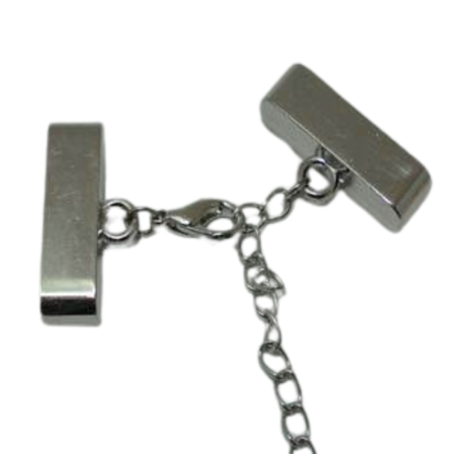 Zamak extension chain with Lobster Clasp-MGL-227-25x4.5mm-steel
