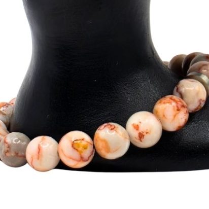 Red Network Gemstone Bracelet: Style-551 (8mm)