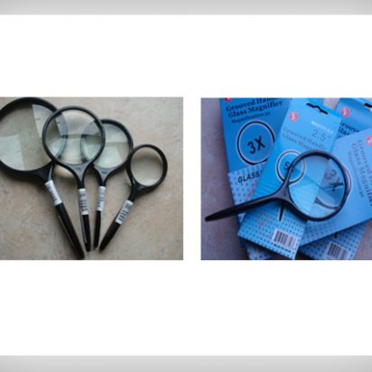12 pcs grooved Handle Magnifier Set