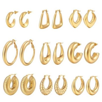 Stainless Steel Earnings - SSEAR8-PVD Gold plated