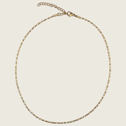 Square Twisted Boston Chain Necklace - Gold - 1mm - Item 903