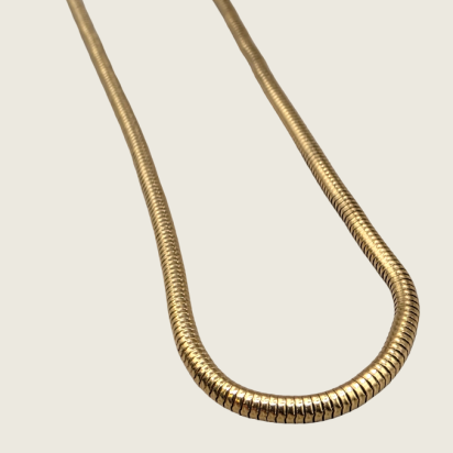Soft Round Snake Chain Necklace - Gold - 3mm - Item 901