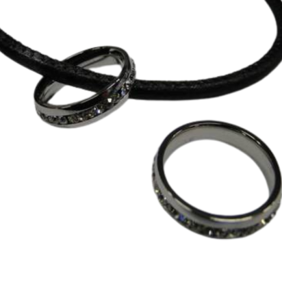 Stainless steel ring SSP-365-23mm-Crystal