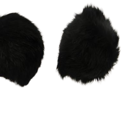 Rabbit Fur Pom Pom-Black-7cms