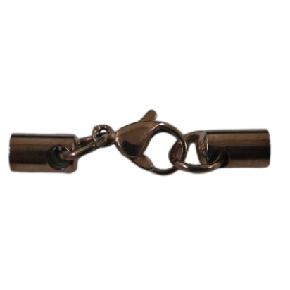 Stainless steel connector for leather: ssp 152 4mm (rose gold)