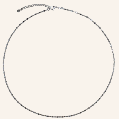 Puka Shell Chain Necklace - Silver - 1mm - Item 994