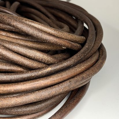 Round Leather Cord Dark Tan 8 mm