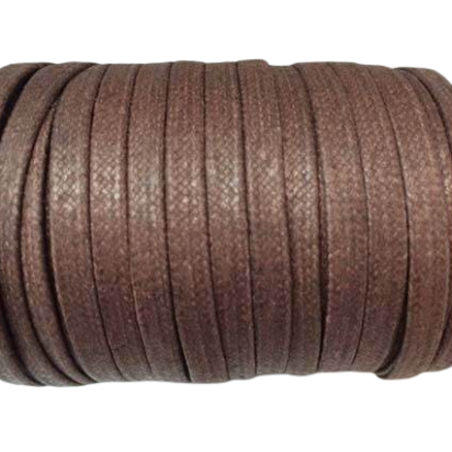 Flat Wax Cotton Cords - 3mm - Medium Brown
