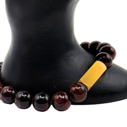 Red Tiger Eye Gemstone Bracelet: Style-538 (8mm)