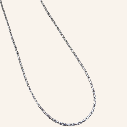 Square Boston Chain Necklace - Silver - 1mm - Item 985