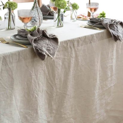 White Waxed Tablecloth