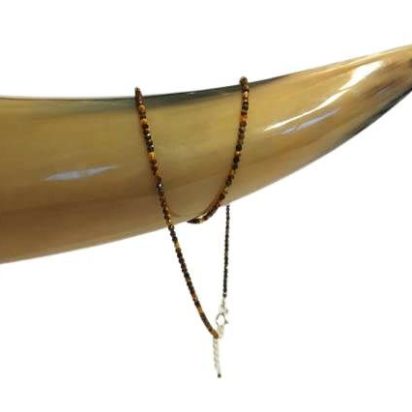 Tiger Eye Gemstone Necklace (2mm)