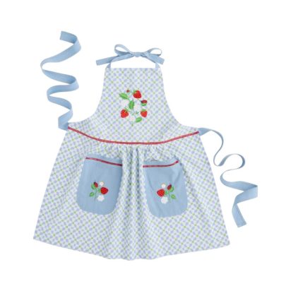 Blue Patterned Strawberry Shortcake Inspired Apron