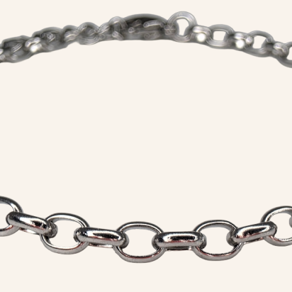 Semicircle Wire Dendritic Pearl Bracelet – Silver - 2mm - Item 995