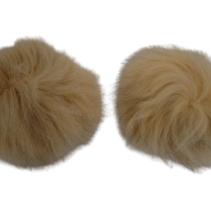 Fox Fur Pom Pom-Cream-10cms