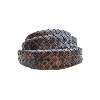 Ambiente Oval Braided Leather Cord - 18.5x5.2mm - Dark Wood