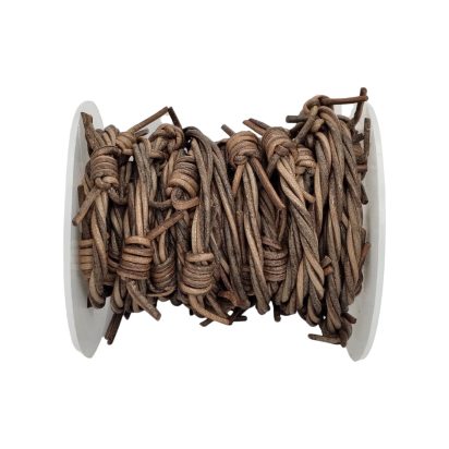 Leather cords - Barbed wire - Vintage Grey