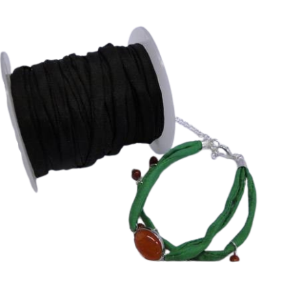 Habotai silk cords - Grizzly