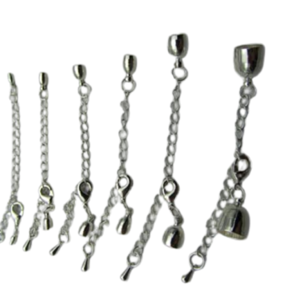 Zamak extension chain with lobster clasp -FI7009 - Silver - 12mm